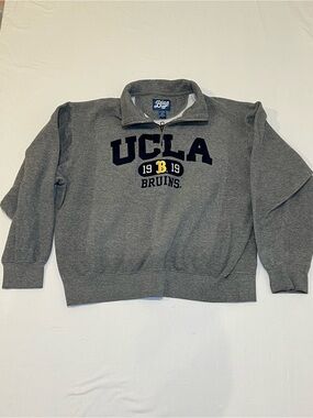 Blue 84 UCLA Bruins Men’s Large Gray Quarter-Zip Pullover Sweatshirt